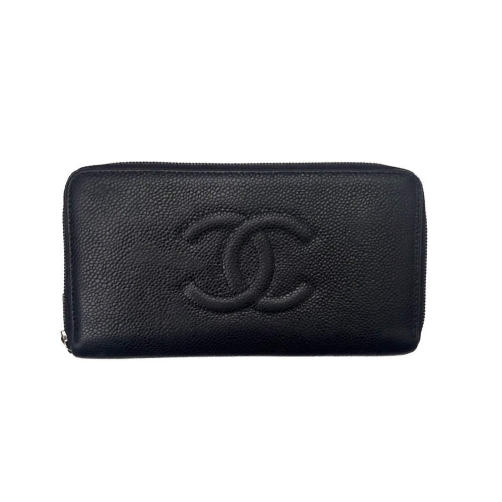 🔥CHANEL Caviar Large Timeless CC Zip Around Wallet in Black - Picture 2 of 10